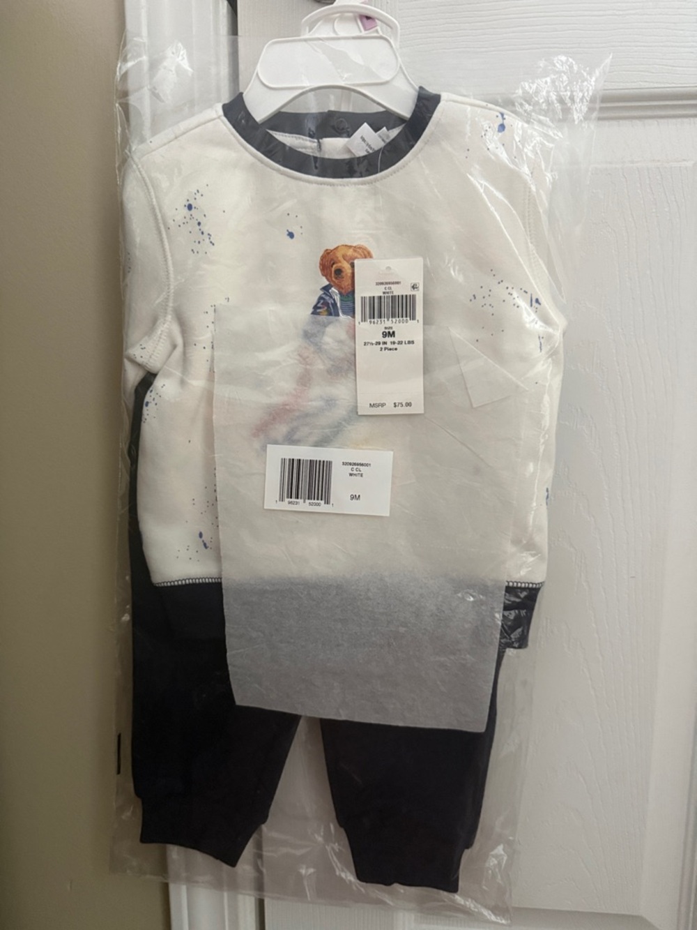 Polo by Ralph Lauren Cream & Navy Bear Sweatshirt Set